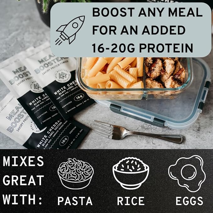Savory Protein Powder White Cheddar Flavor Complete Protein Blend | 16g High Protein Meal Enhancer for Cooking | Sampler Pack | 6 Individual Servings