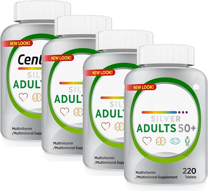 SEDLAV (4 Pack) Silver Adults 50 Plus Multivitamin with Vitamin B &amp D3 220 Count Sticker