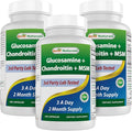 Best Naturals Glucosamine Chondroitin and MSM Joint Supplements 2600 mg per Serving (180 Count (Pack of 3))