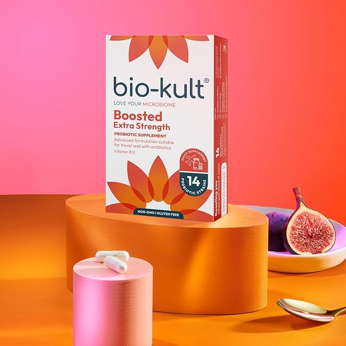 Bio-Kult Boosted Extra Strength Probiotic Supplement for Gut Health Immune System Support and Your Digestive Tract with Vitamin B12 – 30 Capsules
