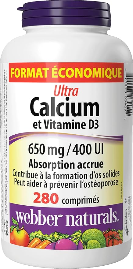 Webber Naturals Ultra Calcium with Vitamin D3 Enhanced Absorption 280 Tablets