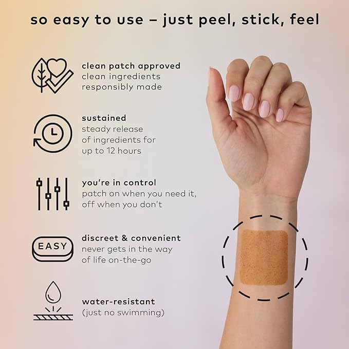 The Good Patch Relax Patches to Unwind and Decompress Natural Patch with Ashwagandha Ginger Root Plant Powered Wearable Wellness Sustained Release (24 Total Patches)