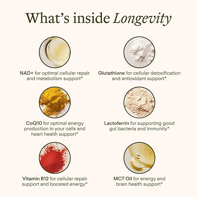 Longevity – Liposomal NAD+ Glutathione Supplement w/Liquid NAD+ CoQ10 B12 MCT &amp Avocado Oil – Cellular Health Energy Brain Gut &amp Heart Support* – Watermelon Lime – 30 Pouches