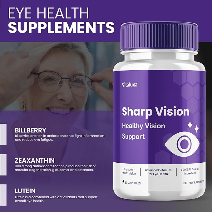 (2 Pack) Sharp Vision Capsules SharpVision Supplement Premium Advanced Maximum Strength Formula Sharpe Vision Healthy Eyes Support Natural Ingredients Vitamins Pills Sharper Vision Reviews (120 ct)
