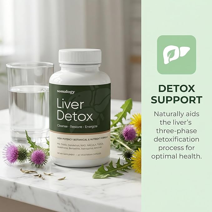 Somalogy Liver Cleanse Detox &amp Repair 2pcs Milk Thistle NAC TUDCA Glutathione &amp Dandelion Root – Natural Liver Function Formula –2x60 Capsules