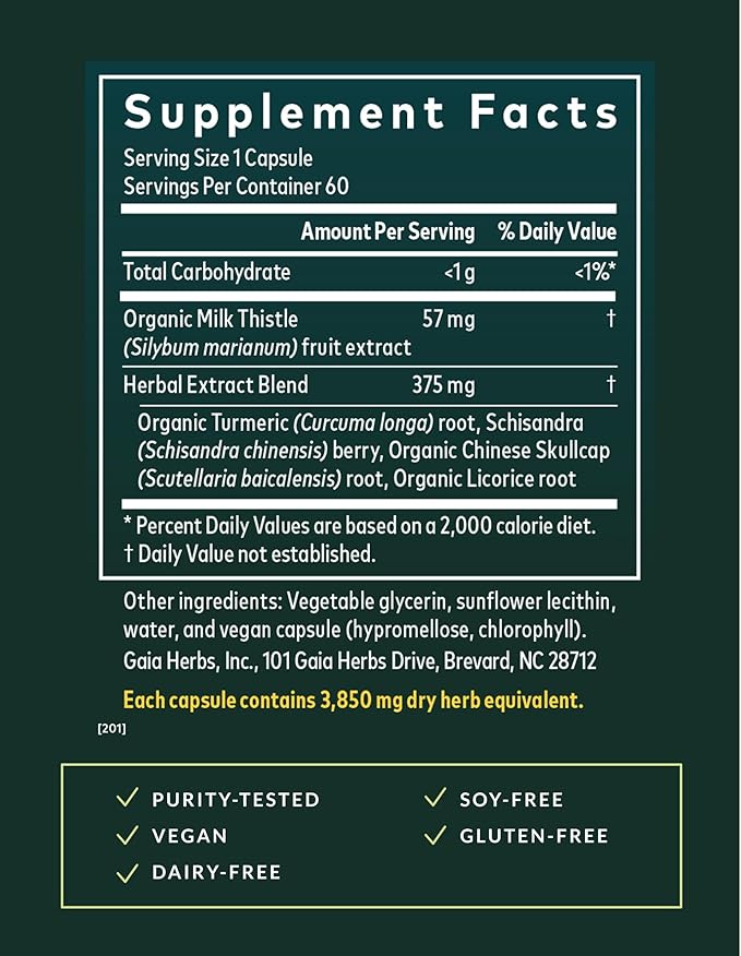 Gaia Herbs Vitex Berry - Support Hormone Balance for Women &amp a Healthy Menstrual Cycle* - 60ct &amp Liver Health - Supplement with Milk Thistle Turmeric Root Schisandra for Liver Cleanse Suppor