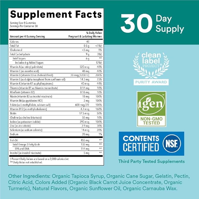 SmartyPants Prenatal Vitamins for Women Multivitamin Gummies: Omega 3 Fish Oil (EPA/DHA) &amp Kids Multivitamin Gummies and Fiber Supplement: Omega 3 Fish Oil (EPA/DHA)