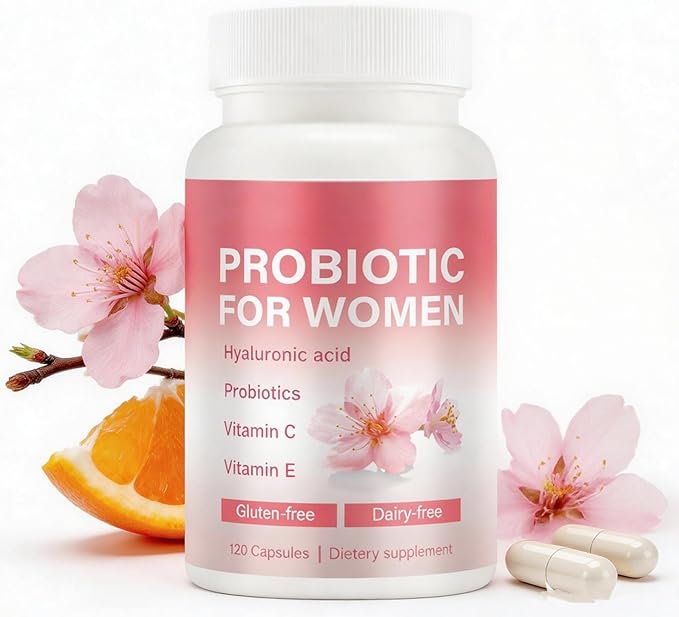 Feminine Vaginal Probiotics for Women’s Wellness | Supports Vaginal pH Balance Moisture &amp Comfort with Cherry Blossom Extract Hyaluronic Acid &amp Vitamin C | Daily Probiotic Support for Intima