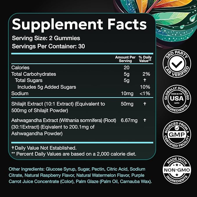 Libido Support for Women Gummies - Fast Acting Intimacy and Mood Support Libido Gummies for Women with Shilajit and Ashwagandha - 60 Ct