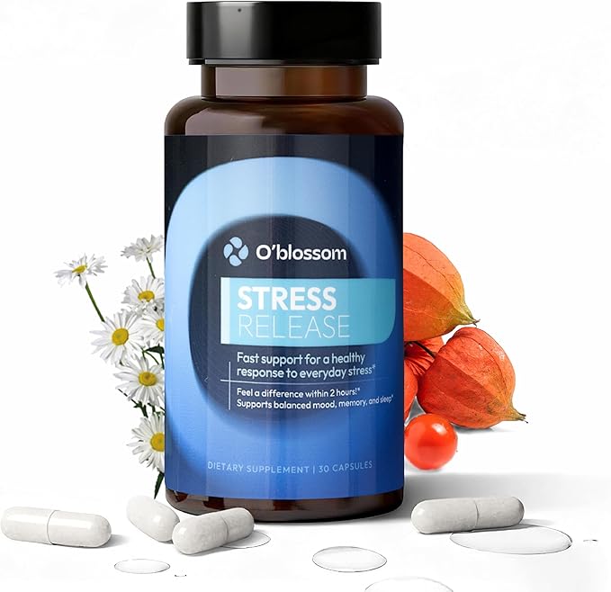 O'blossom Stress Release Ashwagandha Sensoril Zembrin Supplements – Clinically Studied Stress Relief with True Rapid Calm Mood Support in 2 Hours Cognitive Enhancement and Healthy Sleep Pattern