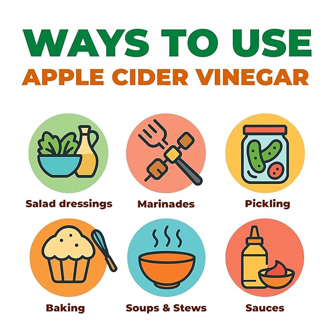 Andrea Milano Organic Apple Cider Vinegar – Raw Italian Natural Vinegar with the Mother Unfiltered Unpasteurized Non-GMO Vegan Bulk Glass Bottle (16.9 fl oz(Pack of 6))