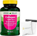 Collagen Type 1 &amp 3 Plus Vitamin C Hair Skin Nails Health Dietary Supplement Tablets 1000 mg 90 Count by Spring Valley (Pack of 1) - Set by Basket Goods