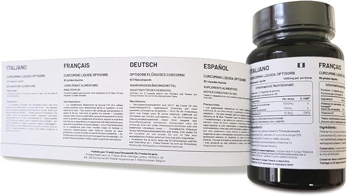 Optisorb Liquid Curcumin with Vitamin D - 60 Liqcaps | 185x Turmeric &amp Curcumin Bioavailability - Ultra Bioavailable | Liquid Capsules with 1000mg NovaSOL Daily Dosage - UK Manufactured