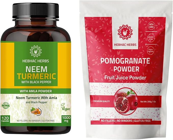 Neem Turmeric Capsules with Amla and Pomegranate Juice Powder 227g
