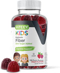Viteey Prebiotic Kids Fiber for Constipation Relief Digestive Health Regularity Support Natural Weight Support - Fiber 4g Zero Sugar Added Vegan Gluten Free - Tasty Chewable Fruit Flavored Gummy
