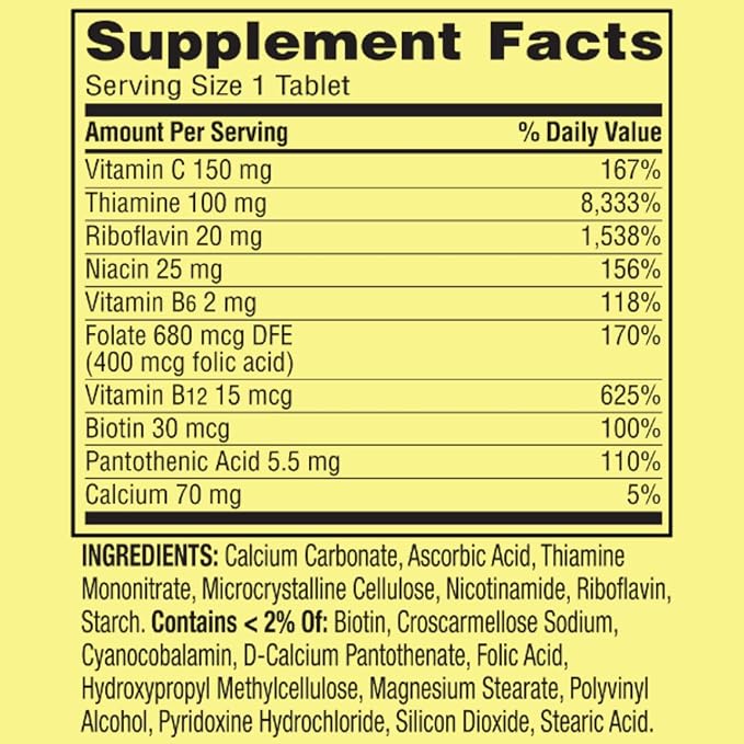 Spring Valley Super Vitamin B Complex Tablets Dietary Supplement 250 Count Pack of 02 + me Gusta Sticker