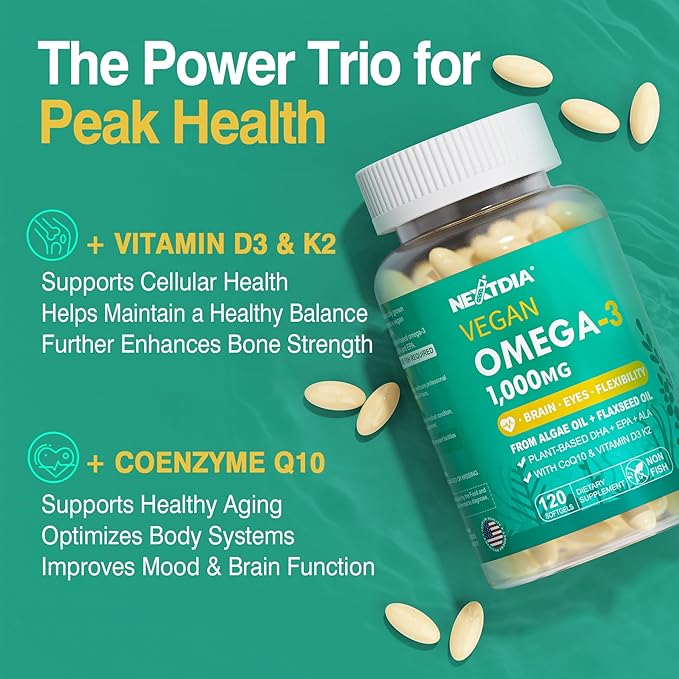 Liposomal Calcium AKG Supplement 1500mg + Vegan Omega 3 Supplement 1000mg