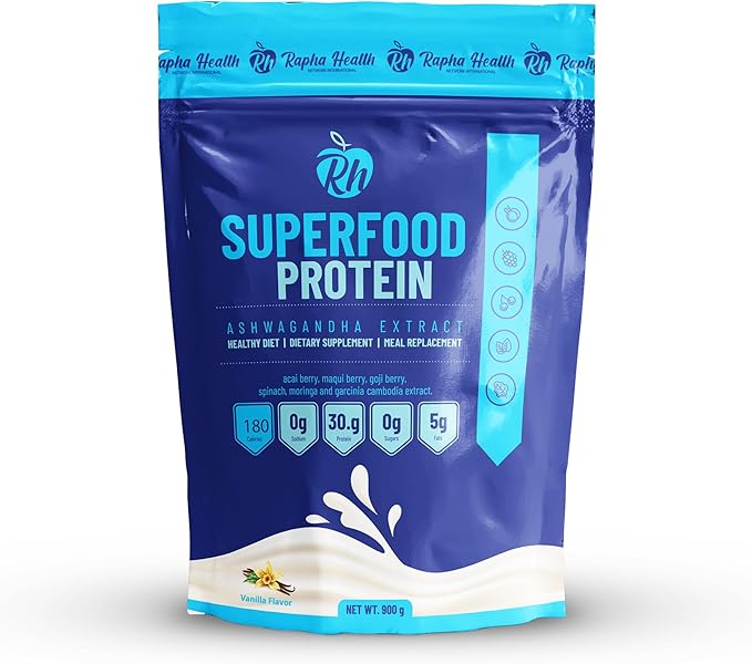 Superfood Whey Protein (Vanilla) | High-Protein Blend with Organic Superfoods &amp Probiotics | Immune &amp Muscle Support | Gluten &amp GMO Free |15 Servings