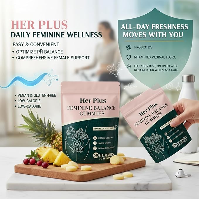 Nutrition Feminine Gummies Premium Feminine Balance Gummies for Women Health Hawaiian Pineapple Flavor Vegan Gluten Free 60 Gummies 30 Servings
