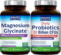 Innate Vitality Daily Wellness Bundle: High Absorption Magnesium Glycinate 500mg + 30 Billion CFU Probiotics with Prebiotics – Support for Nerve Bone Heart &amp Digestive Health – Non-GMO Vegan 2