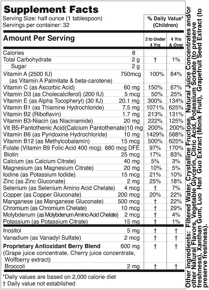 Life Solutions Children's Vitamins Multivitamin - Liquid Vitamin &amp Minerals - Complete Children Vitamins - Essential Liquid Minerals for Kids 16 Floz