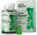 Wild &amp Organic Liver Support Gummies - Milk Thistle Dandelion Root Extract for Liver Cleanse Detox - 60 Silymarin Milk Thistle Gummies - Vegan Non-GMO Herbal Supplement.