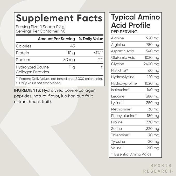 Sports Research® Hair Essentials Pack - Vanilla Collagen Powder Protein Supplement (40 Servings) and Biotin (Vitamin B7) 10000mcg with Organic Coconut Oil (120 Softgels)
