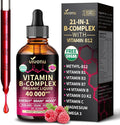 VivoNu Vitamin B Complex Liquid Drops Vitamin B12 (6000 mcg) B6 B1 B2 B3 B5 and Methylfolate Raspberry Flavor Natural Ingredient Non GMO B Complex Vitamin Supplement