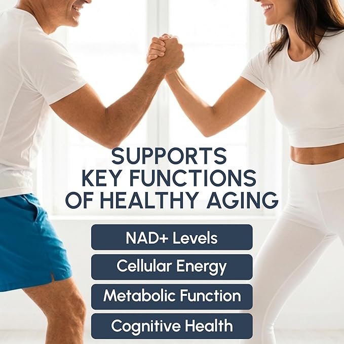 RYOS Nicotinamide Riboside NAD+ Supplement (500mg NR) with Resveratrol &amp Quercetin – Supports Healthy Aging &amp Cellular Energy – Pharmacist-Reviewed for Medication Awareness – REFUSEtoAGE- 60 C