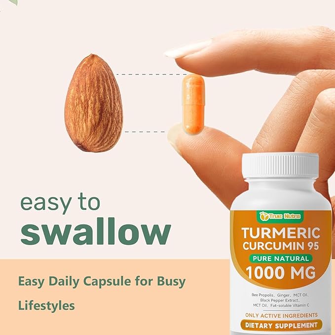 Turmeric Curcumin Supplement Pure Turmeric Curcumin with 95% Curcuminoids 1000mgNon-GMO120 Capsules (1PCS)