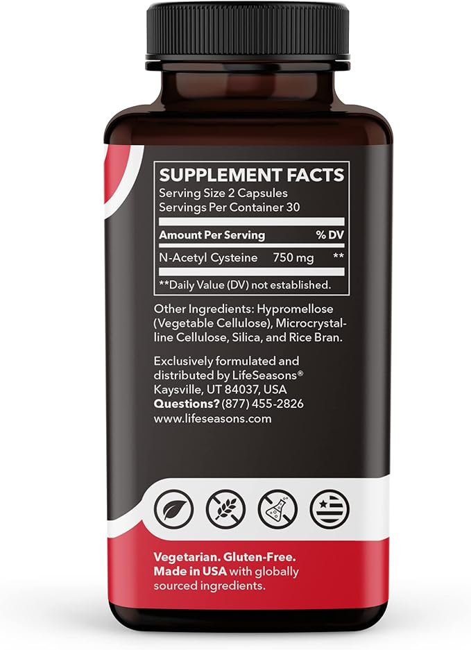 LifeSeasons Puri-T with N-Acetyl Cysteine Boost - Supports Liver &amp Lung Detoxification - 120 Capsules