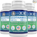 Genex Formulas Nicotinamide 500mg (3-Pack) Vitamin B3 Flush Free Niacin Capsules for Healthy Skin - Niacinamide Supplement Pills help Produce Keratin &amp Support Skin Cell Health &amp Energy (300 C