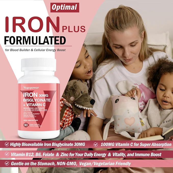 Bisglycinate Iron + Magnesium with Vitamins 180 Capsules