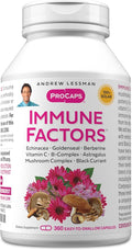 ANDREW LESSMAN Immune Factors 360 Capsules - Echinacea Goldenseal Vitamin C Astragalus Berberine Mushroom Blend Black Currant. Supports and Promotes Immune System and Natural Defenses