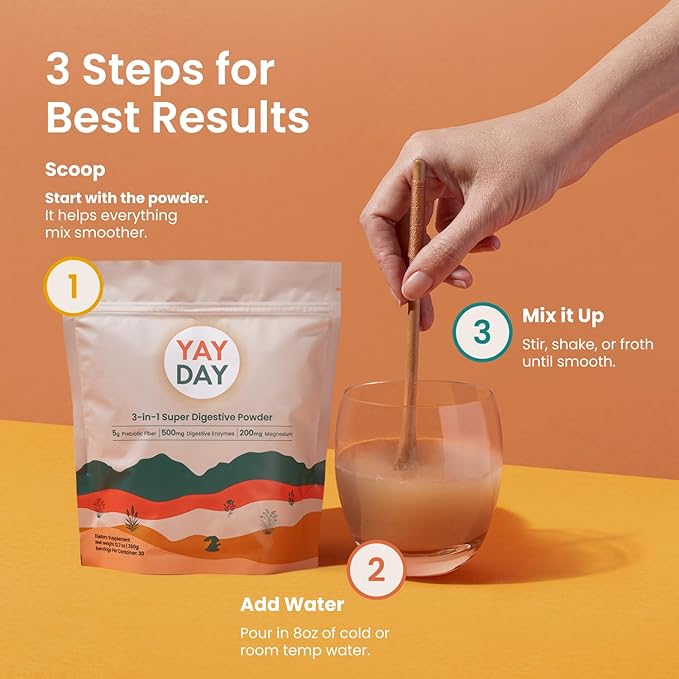 Nighttime Prebiotic Fiber Powder with Digestive Enzymes &amp Magnesium Glycinate for Sleep On-The-Go Travel 7 Pack | Gut Health Supplement for Women &amp Men - Bloating Relief Soluble and Insoluble