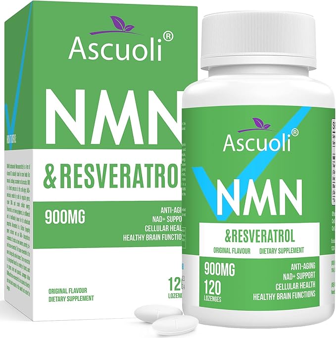 Sublingual NMN 500mg + Trans-Resveratrol 400mg 3-in-1 Advanced Formula 99% Pure NMN Resveratrol Supplement for Boost* NAD Cell Immune Energy &amp Muscle Anti-Aging 120 Lozenges (120-Day Supply)