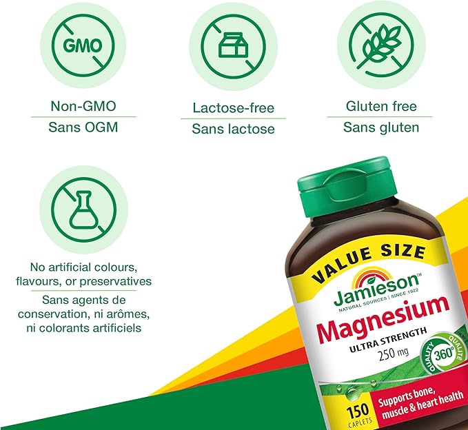 Jamieson Magnesium 250 mg 150 caplets Value Size