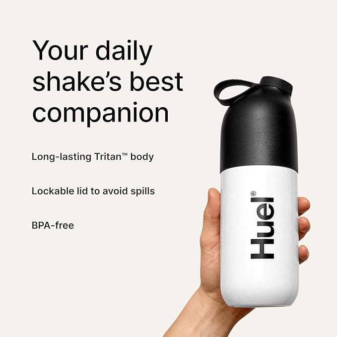 Huel Black Edition Bundle | Salted Caramel 40g Vegan Protein Powder + Shaker Bottle | Nutritionally Complete Meal | 27 Vitamins and Minerals Gluten Free | Lockable Lid to Avoid Spills | BPA Free