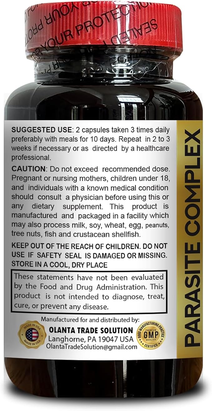 Parasite Complex - Natural Blend for Digestive Health &amp Balance - Complete Herbal Cleanse with Wormwood - GMP-Certified Natural Formula - 2 Bottles