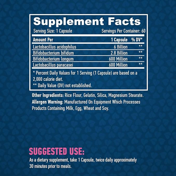 10 Billion Acidophilus &amp Bifidus Probiotic Complex / 60caps.