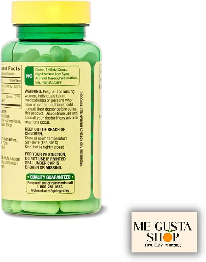 Spring Valley Vitamin K2 90mcg + D3 125mcg 90 Count Vegetarian Capsule + me Gusta Sticker