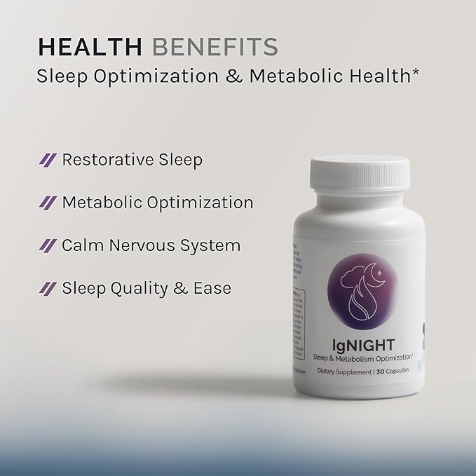 InfiniWell IgNIGHT - Valerian Root &amp Ashwagandha Sleep Aid with Grains of Paradise to Support Metabolic Health - Promote Healthy Metabolic Function While You Sleep - (30 Capsules)