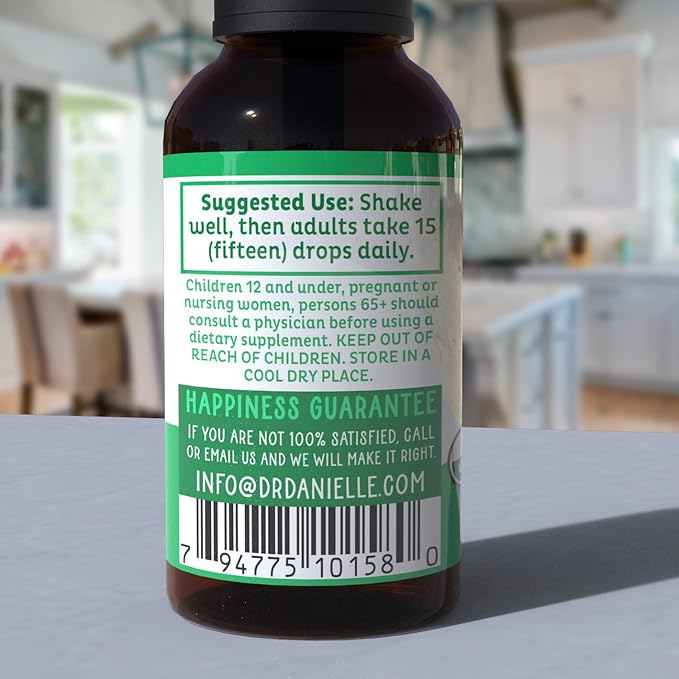 Organic Vitamin B Complex Liquid Drops | B Vitamins Complex Supplement with B3 B6 B7 B9 &amp Methyl B12 Drops for Adults &amp Kids | Vegan Cherry Flavor 1oz | 60 Servings / 2 Month Supply