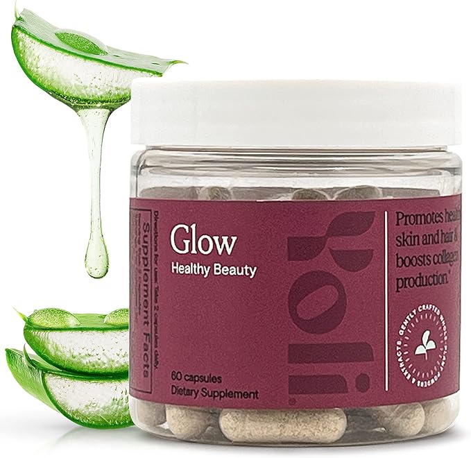 Yoli Glow Biotin &amp Collagen Supplements – Hair Skin &amp Nails Formula – Daily Multivitamin for Women with Essential Vitamins &amp Minerals – 60 Capsules