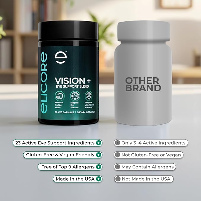Premium Eye Vitamins – 200 mg Lutein and Zeaxanthin Supplement – Clear Vision &amp Eye Health Support* – 23 in 1 Complex with Lutein Zeaxanthin Vitamins &amp Minerals – 60 Veg Caps