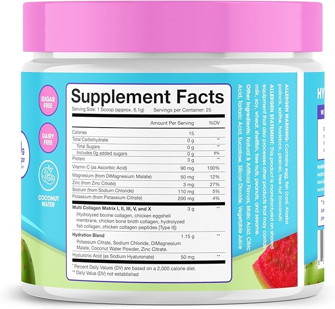 Obvi Collagen Hydration - Collagen Powder for All-Day Hydration - Replenish Essential Nutrients - Skin Nail &amp Hair Support - Gluten-Free &amp Sugar-Free - Prickly Pear - 5.38 oz (25 Servings)