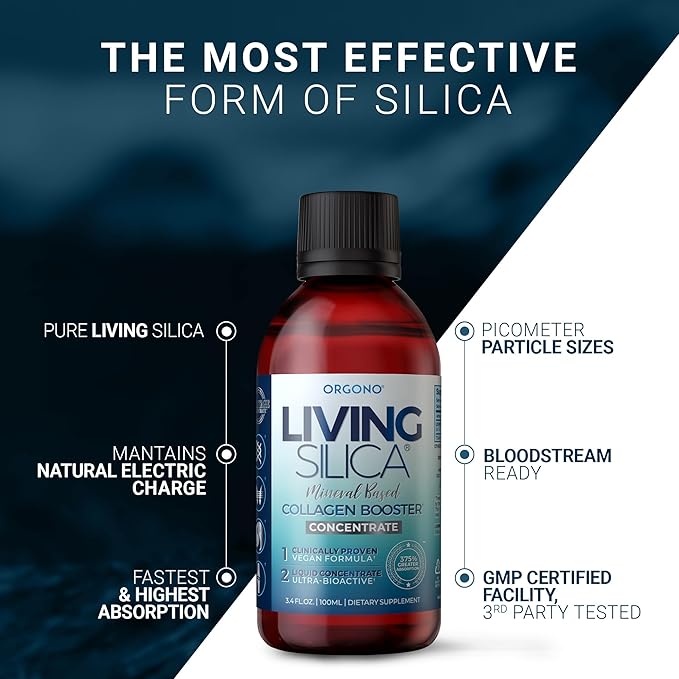 Living Silica ORGONO Silica Drops – Travel Size | Vegan &amp Mineral-Based Formula | 100mL