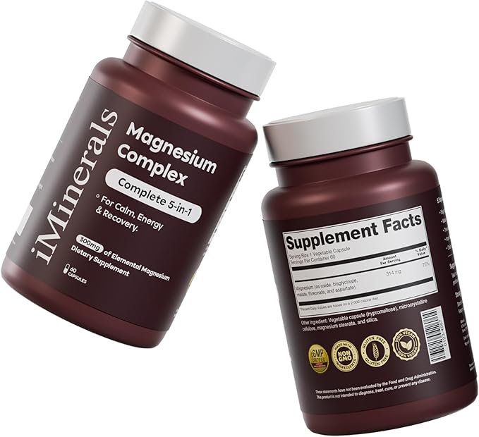 Magnesium Glycinate Complex - 300mg Elemental Magnesium Complete 5-in-1 Blend with Bisglycinate &amp Threonate 2 Months Supply Magnesium Complex for Women and Men