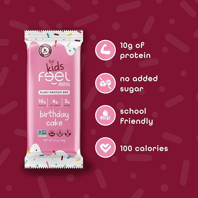 FEEL Kids Protein Bars Minis | Variety Pack | 10g Plant Protein | 100 Calories | No Added Sugar | Daily Veggies | Gluten Free No Nuts No Soy No Dairy No Grains (Pack of 12)