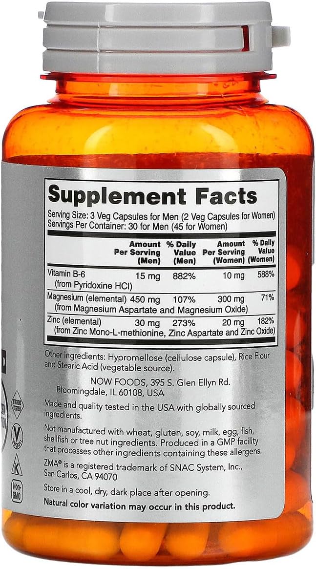 Now Foods ZMA Sports Recovery - 90 Capsules (Pack of 2)